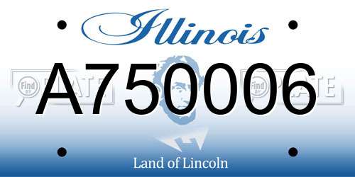 A750006 Illinois License Plate