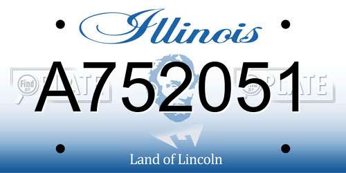 A752051 Illinois License Plate