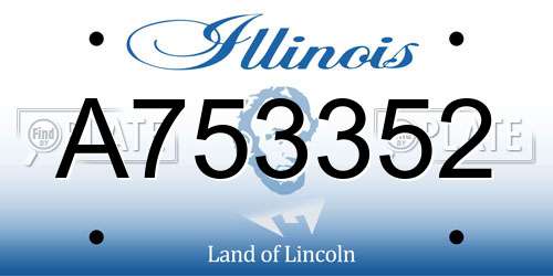 A753352 Illinois License Plate