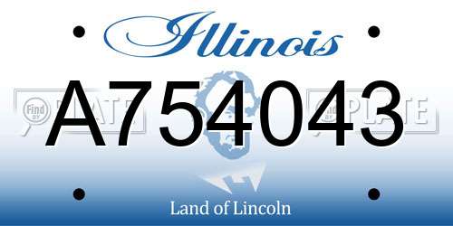A754043 Illinois License Plate