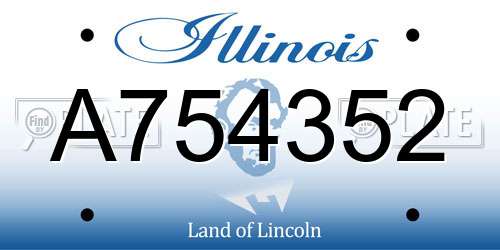 A754352 Illinois License Plate