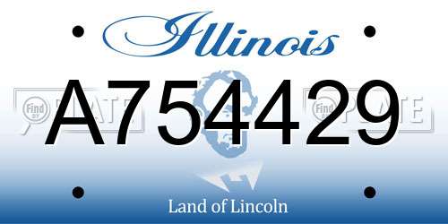 A754429 Illinois License Plate