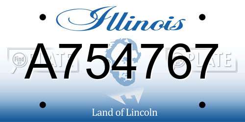 A754767 Illinois License Plate