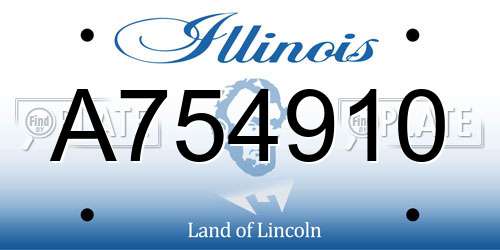 A754910 Illinois License Plate