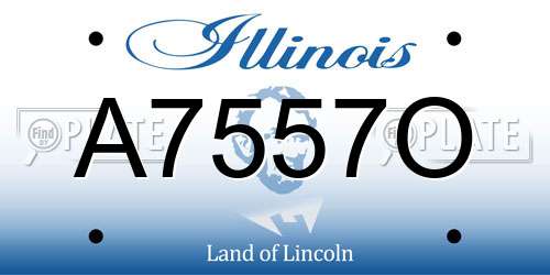 A7557O Illinois License Plate