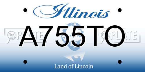 A755TO Illinois License Plate