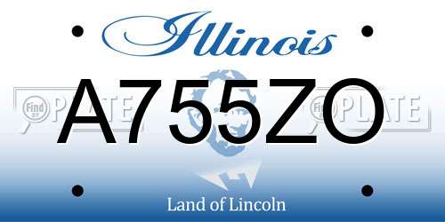 A755ZO Illinois License Plate