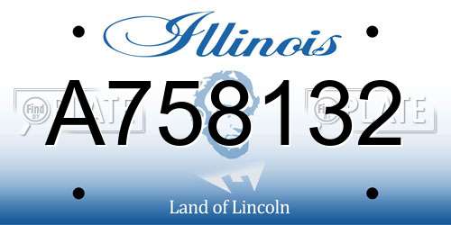 A758132 Illinois License Plate