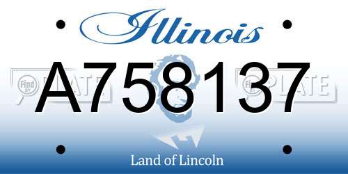A758137 Illinois License Plate