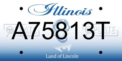 A75813T Illinois License Plate