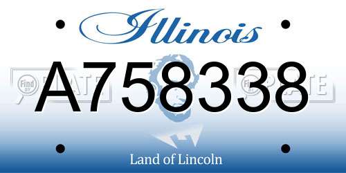 A758338 Illinois License Plate