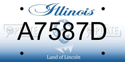 A7587D Illinois License Plate