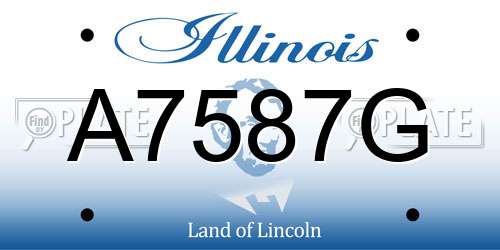 A7587G Illinois License Plate