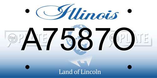 A7587O Illinois License Plate