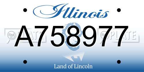 A758977 Illinois License Plate