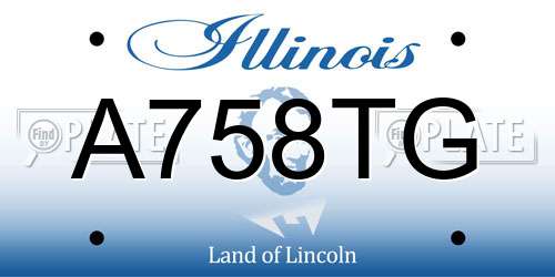 A758TG Illinois License Plate