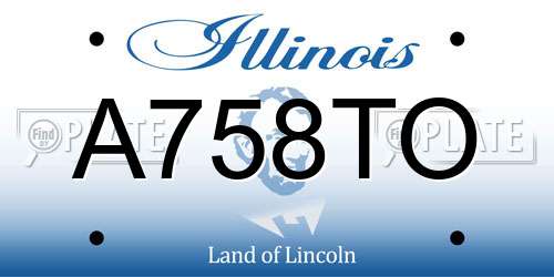 A758TO Illinois License Plate