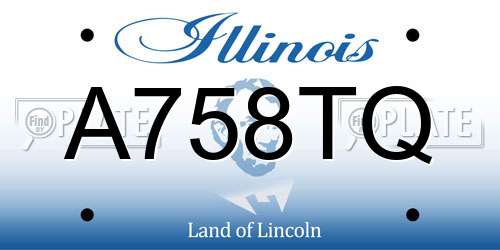 A758TQ Illinois License Plate