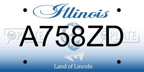 A758ZD Illinois License Plate