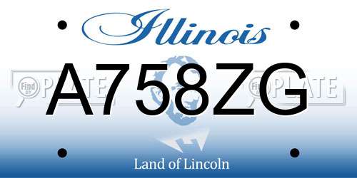 A758ZG Illinois License Plate
