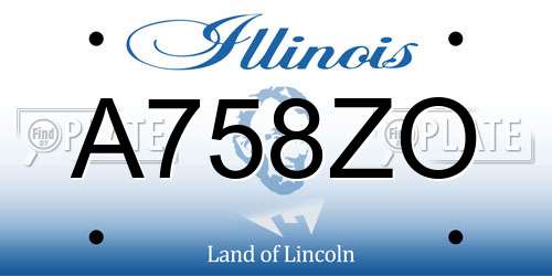 A758ZO Illinois License Plate