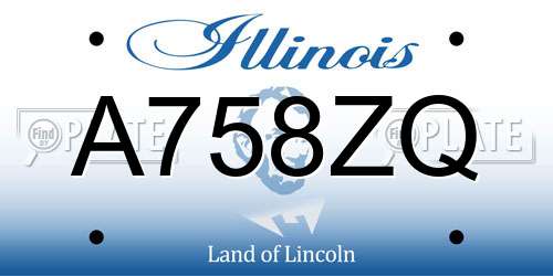 A758ZQ Illinois License Plate
