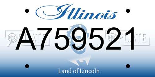 A759521 Illinois License Plate