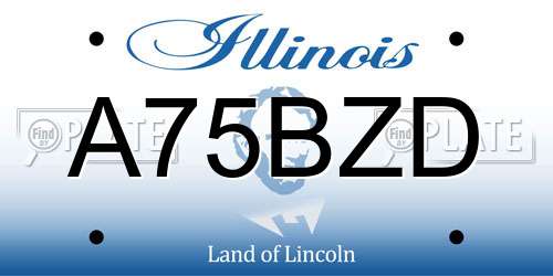 A75BZD Illinois License Plate