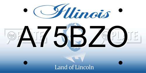 A75BZO Illinois License Plate