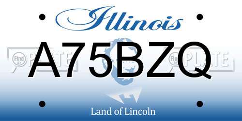 A75BZQ Illinois License Plate