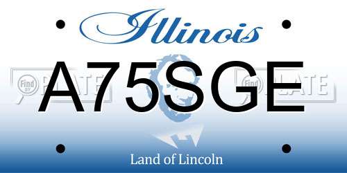 A75SGE Illinois License Plate