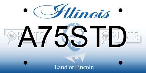 A75STD Illinois License Plate