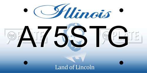 A75STG Illinois License Plate