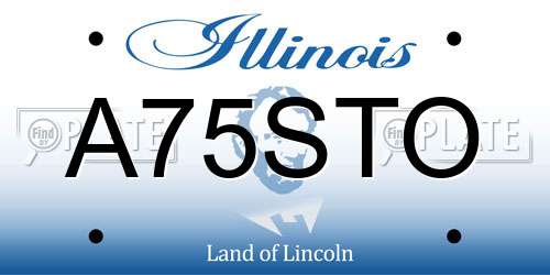 A75STO Illinois License Plate
