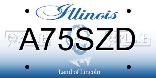 A75SZD Illinois License Plate