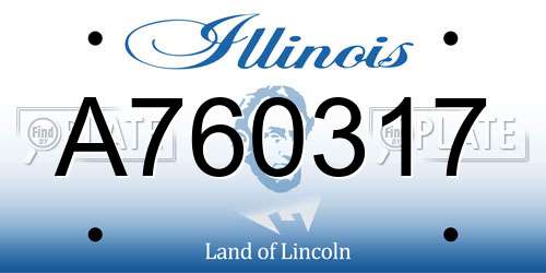 A760317 Illinois License Plate