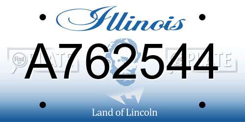 A762544 Illinois License Plate