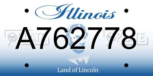 A762778 Illinois License Plate