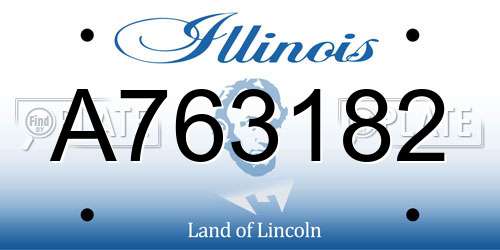 A763182 Illinois License Plate