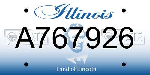 A767926 Illinois License Plate