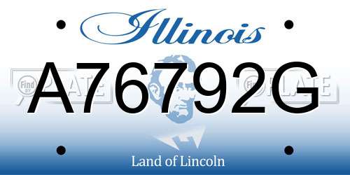 A76792G Illinois License Plate