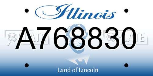 A768830 Illinois License Plate