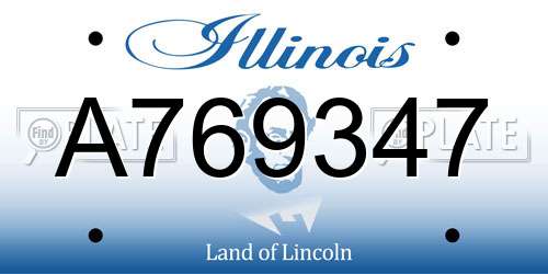 A769347 Illinois License Plate
