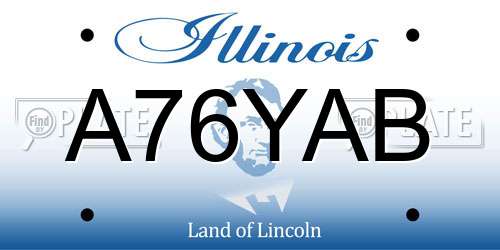 A76YAB Illinois License Plate