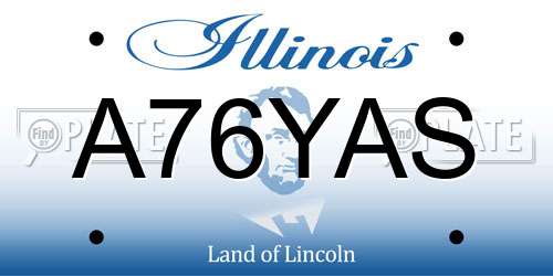 A76YAS Illinois License Plate