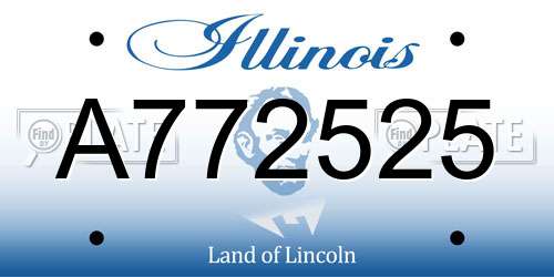 A772525 Illinois License Plate