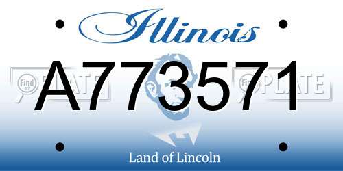 A773571 Illinois License Plate