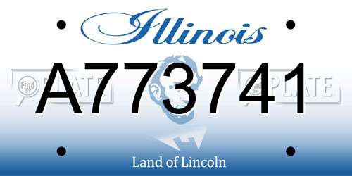 A773741 Illinois License Plate