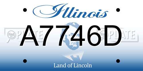 A7746D Illinois License Plate