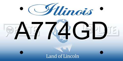 A774GD Illinois License Plate